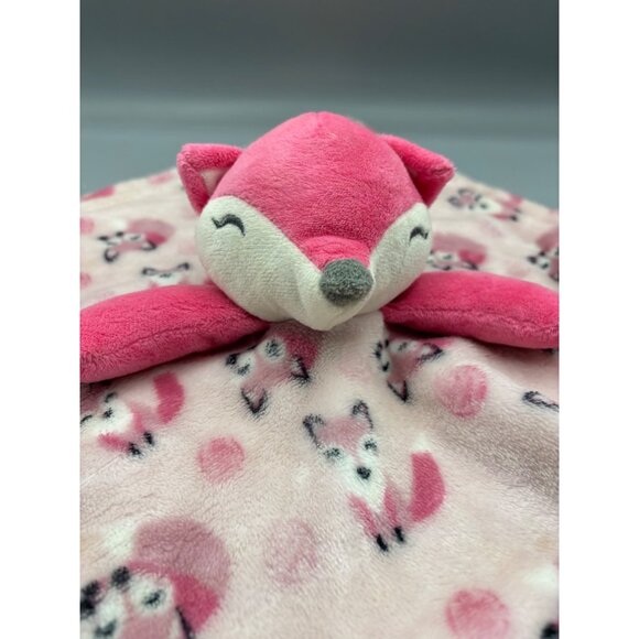 Pink Buba Baby Fox Lovey Blanket With Plush Fox Teething Toy Security Blanket - Picture 2 of 6